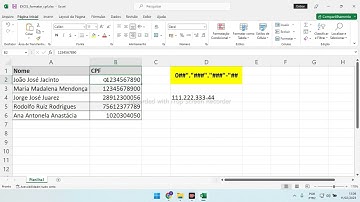 [EXCEL] Formatar CPF
