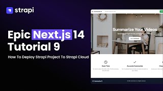 How To Deploy Your Strapi Project To Strapi Cloud - Part 9 Epic Next.js Tutorial for Beginners