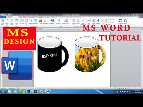How to Insert Shapes with cup Design in MS Word || Ms Word Tutorial || Mockup design in ms word