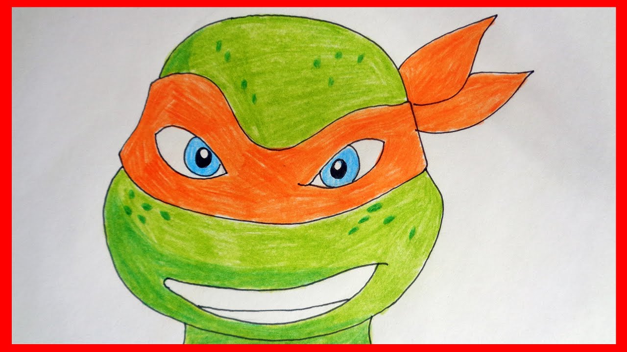 How to draw ninja turtles 2012 Michelangelo, Как нарисовать черепашек