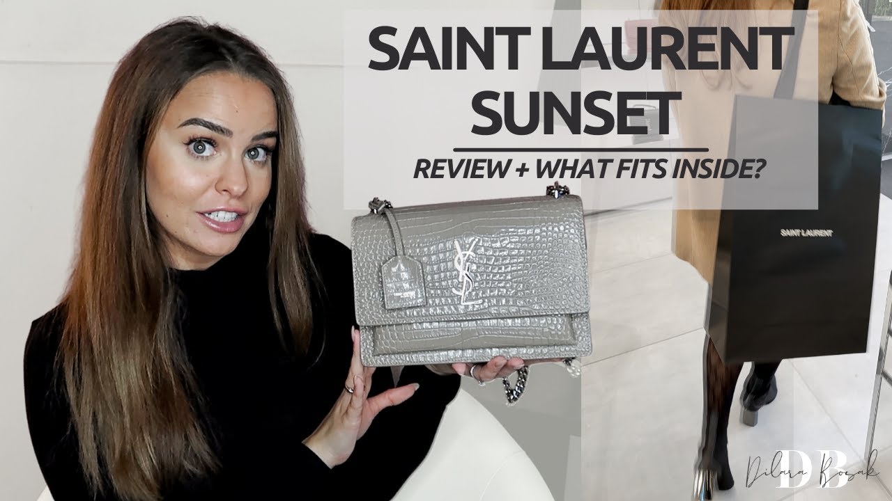 SAINT LAURENT Sunset Bag Unboxing & What fits inside YSL Bag REVIEW 