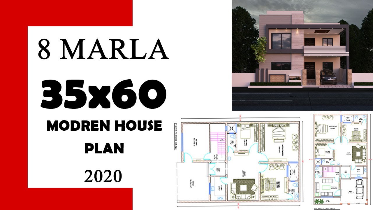 8 MARLA HOUSE  MAP 35  X  60  HOUSE  PLAN  2 BHK HOME  