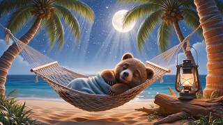 Gentle Ocean Waves for Baby Sleep 🌴 Tropical Beach Brown Noise & Lofi Lullaby (1 HOUR LOOP)