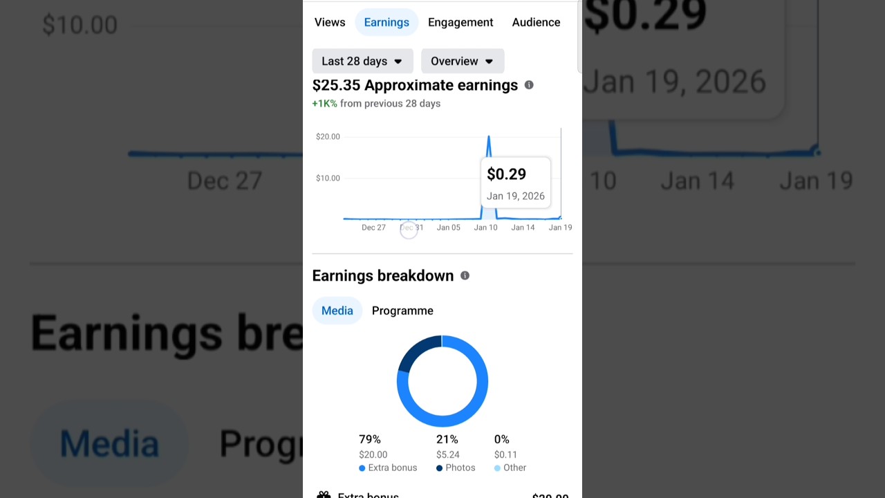 19 January 2026 Facebook profile ka revenue
