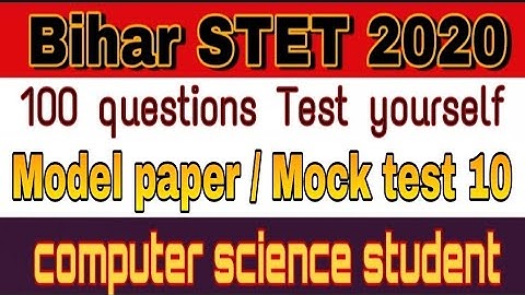 Bihar stet computer science model paper  / model question /mock test  10  #biharstetcomputerscience