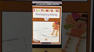 FREE Gratitude Activity for Preschool, Kindergarten, 1st Grade | November Thanksgiving Idea for Kids
