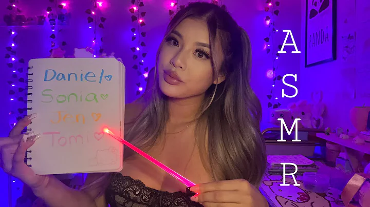 ASMR | Tracing Your Names (Mouth Sounds & Light Tr...