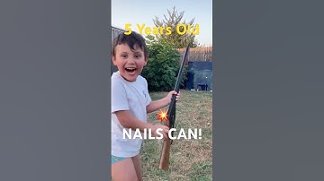 5 Years Old Nails Can! 💥 #outdoors #targetpractice #daisy #bbgun #teachemyoung #target #aim #texas