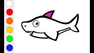 Draw and colour Mommy Shark   for kids.#mommyshark #drawing #magic #abcd