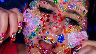 ASMR Peeling Gems, Jewels & Rhinestones Off My Face 😫 Painful Makeup Removal Ripping Face Whispered screenshot 2