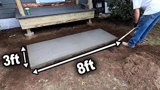 Building A Concrete Pad  Deck Stairs Landing
