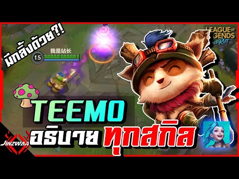 Teemo อธิบายทุกสกิล!! กลิ้งได้ ใบ้ได้ เห็ดกระจาย เต็มเซิฟแน่นอน!! - Wildrift Teemo Spotlight