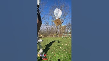 Slow motion drop test of Arduino model planetary lander