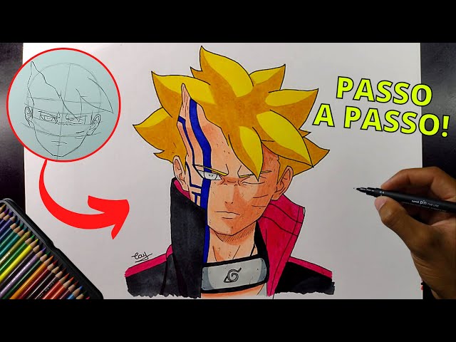 Como desenhar o BORUTO (Borushiki) 