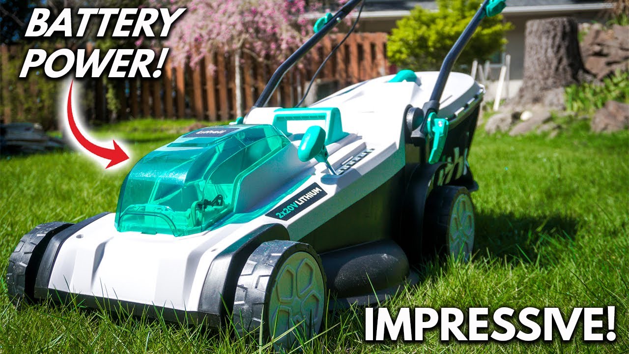 My First Time Using A Battery Powered Electric Lawn Mower On My