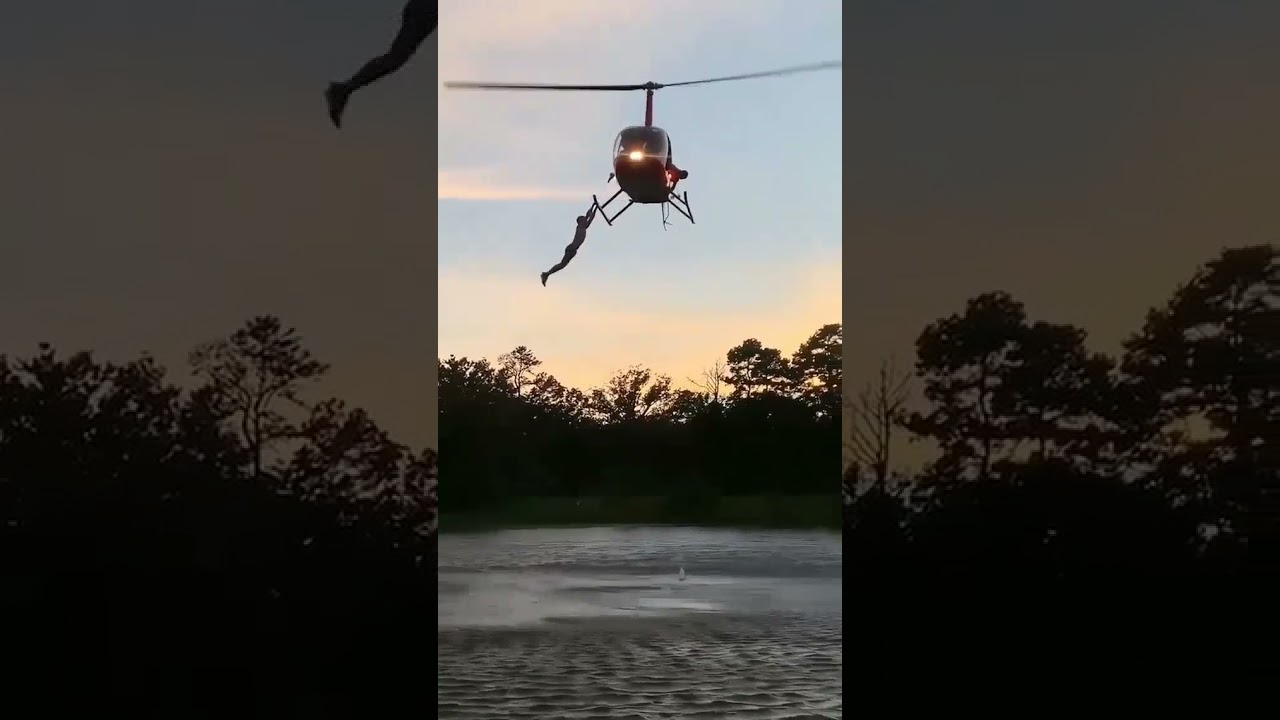 Jump from helicopter in the water || 