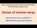 States of matter-Mcqs based on Vander wall equation/ MASTER CADRE SCIENCE