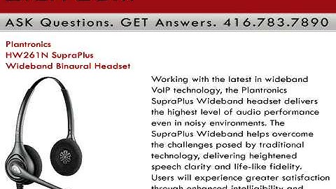 Plantronics HW261N SupraPlus Wideband,Digitcom.ca Business Phone Systems