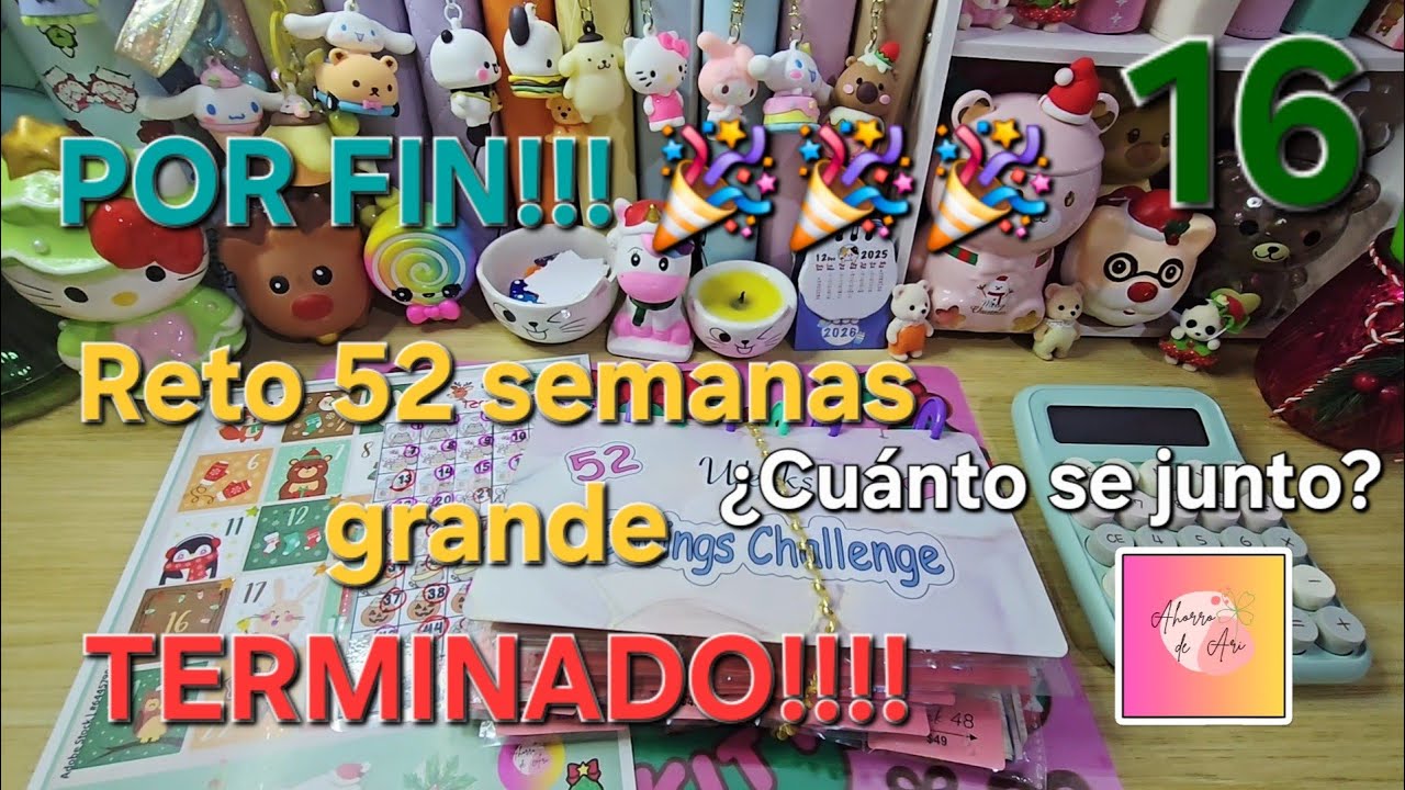 FINALIZANDO RETO 52 SEMANAS!!! 🎉🎉🎉🍀🎄💰 #retosdeahorro #sistemadesobres 