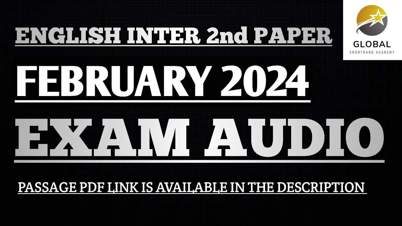 FEB 2024 SHORTHAND EXAM AUDIO ENGLISH INTER 2nd PAPER | DOTE EXAM AUDIO