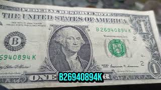 🇺🇸1999 $1 Bill Value – Unique Serial Number B26940894K & Up $2 -$50+💰#1999DollarBill 