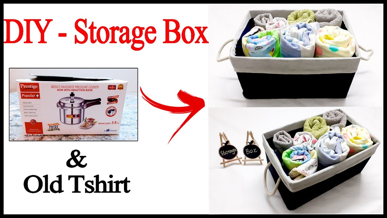 DIY How to reuse cardboard box into storage basket How to cover