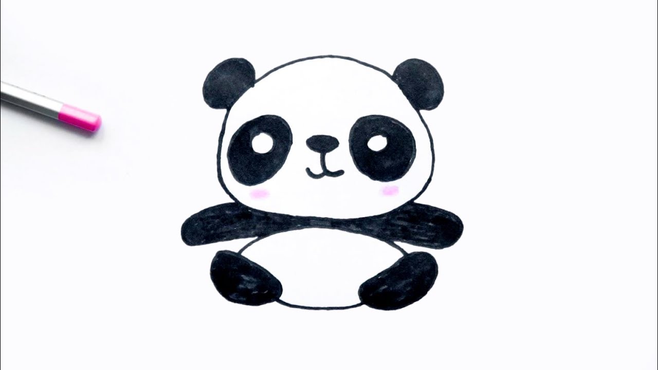 Vẽ Gấu Trúc cute đáng yêu  How To Draw Cute Panda  Draw Animals 11   YouTube