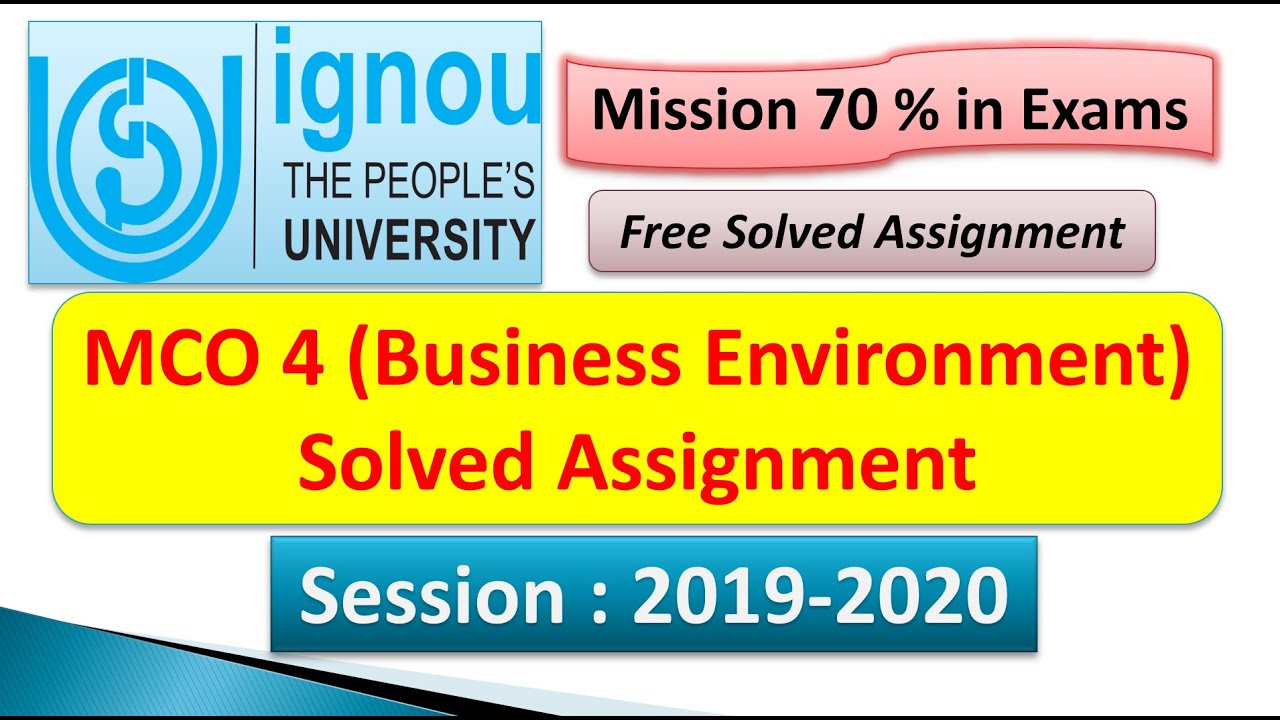 IGNOU MCO 4 FREE SOLVED ASSIGNMENT FOR 2019-2020 SESSION