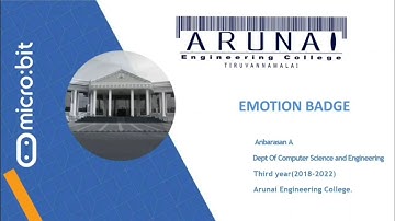 Microbit | Emotion Babge | Dept of CSE | Arunai Engineering College | Tiruvannamalai