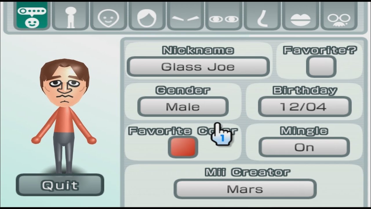 Glass Joe Punch Out! Mii 254 YouTube
