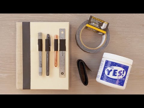 Shop featured products now: https://www.dickblick.com/project-ideas/personalized-journal-cover/

Up the sturdiness and style of your spiral journal with a handy cover made by you! Learn how to use canvas and bookbinding tape to eliminate flimsiness and prevent spirals from deforming. Create a pencil holder on the front to make this cover the complete package.