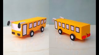How to make easy paper bus | paper car | paper toys