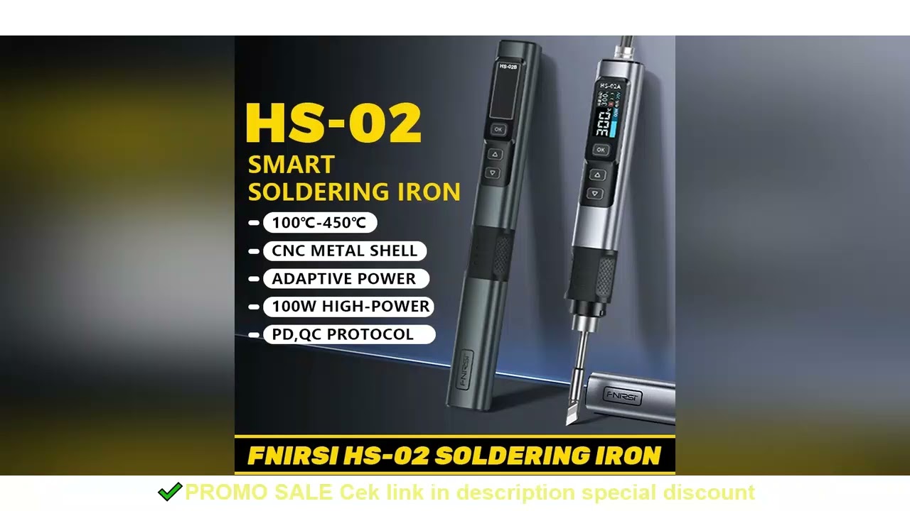 FNIRSI HS 02 Soldering Iron Smart Sleep IPS Color Display Screen 100-450? Soldering Rework Station P