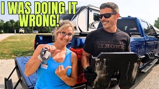 I was doing this all wrong!  How to maintain a superglide hitch the right way!  Full time RV life!