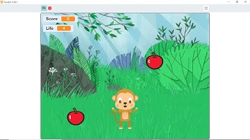 Monkey Catch Apple Game👉🏻Block Coding✌🏻️ #coding #braingames #youtube #scratch #basiccoding