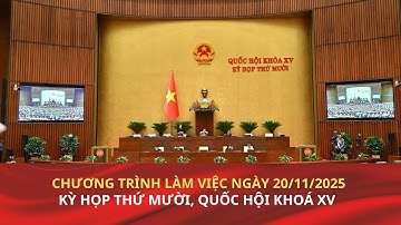 Kỳ họp thứ Mười, Quốc hội Khoá XV: Chương trình làm việc ngày 20/11