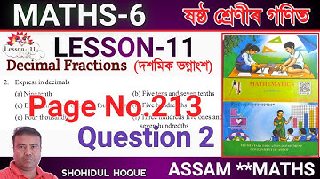 Maths class 6 lesson 11 Page no.213 Question No.2 || Assam