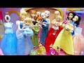 プリンセスお姫様のお部屋で着せ替えごっこ ドレスに大変身 エルサ アナ 白雪姫 バービー人形 シンデレラかぼちゃの馬車 ✨ Barbie ベットルーム手作り工作 DIY❤️ミニチュアドールハウス