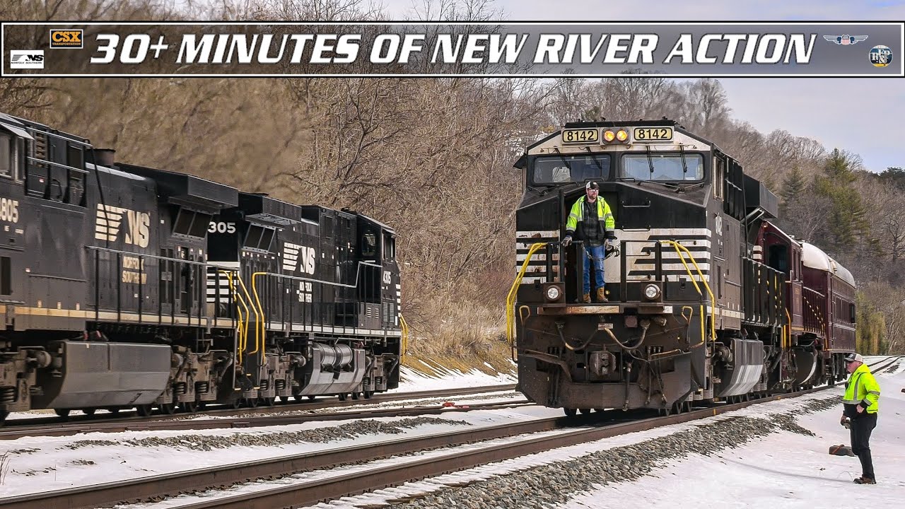 [4K] 30+ MINUTES OF NEW RIVER ACTION! UP ACe, NS SD70ACCs, Geo Train, and More! | 2/9/26 to 2/16/26