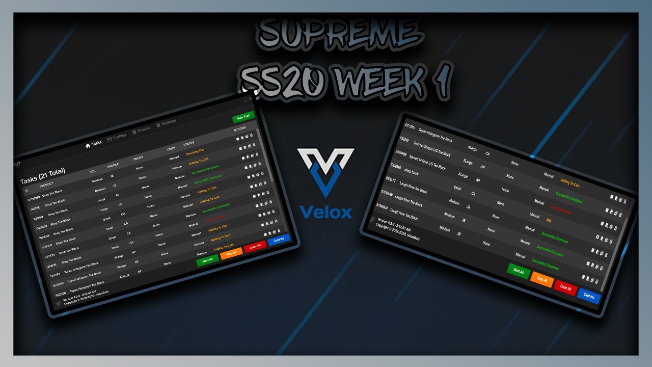 Supreme SS20 Week 1 live cop with Velox Bot *COOKED!!!*