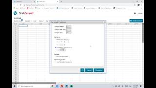 Confidence Intervals  using statcrunch