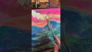 Mini textured landscape 🏔️ #mountainpainting #landscapepainting #texturedpainting #skypainting