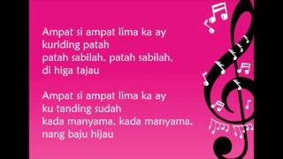Lagu Daerah Kalimantan Selatan - Ampat Si Ampat Lima (Lirik)