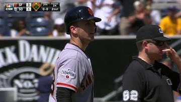 SF@SD: Posey doubles to right field, scoring two runs