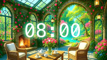 8-Minute Timer | Whimsical Garden Conservatory Countdown with Classroom Music | Spring Timer