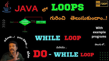 While loop in java || Do while loop in java in telugu by Telugu Engineer || hm peruri