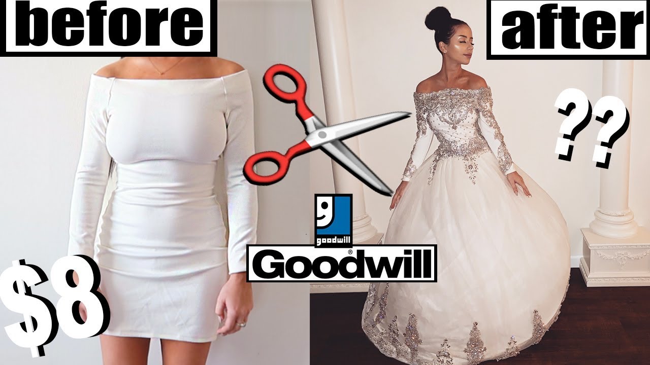 DIY THRIFT STORE WEDDING DRESS MAKEOVER ...