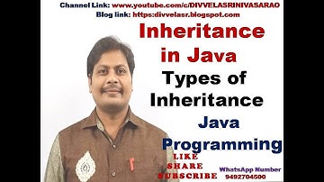 Inheritance in Java || Types of Inheritance || Inheritance - Java Programming | What is  Inheritance