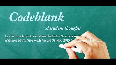 Social media links on MVC site in ASP.net using VS2015 Community Edition