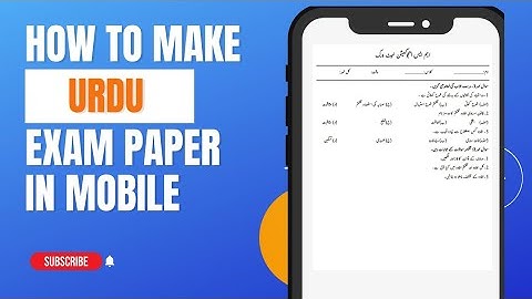 How to create complete Urdu Exam paper with MCQ